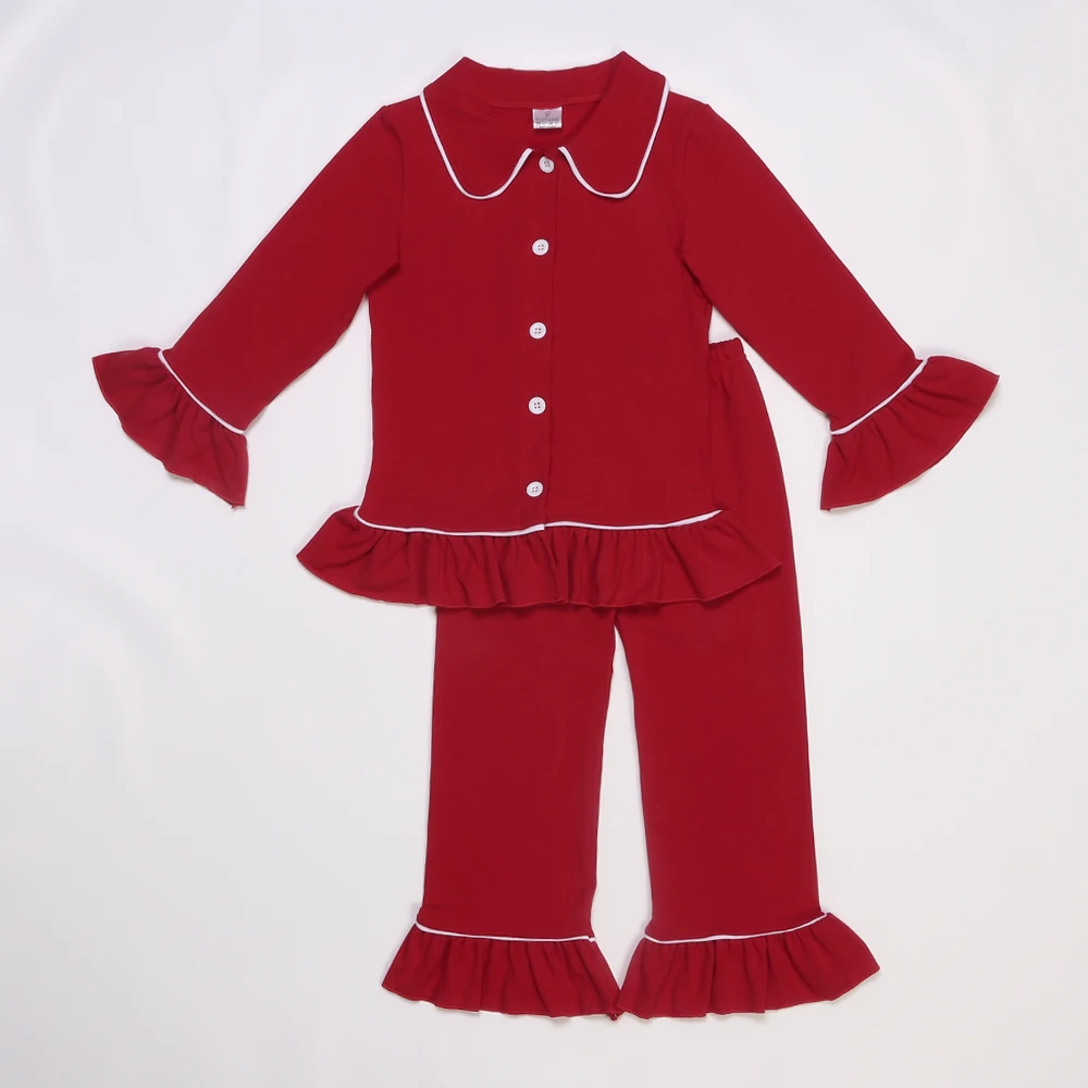 Детский хлопковый кардиган красная пижама на пуговицах осенне-зимний комплект