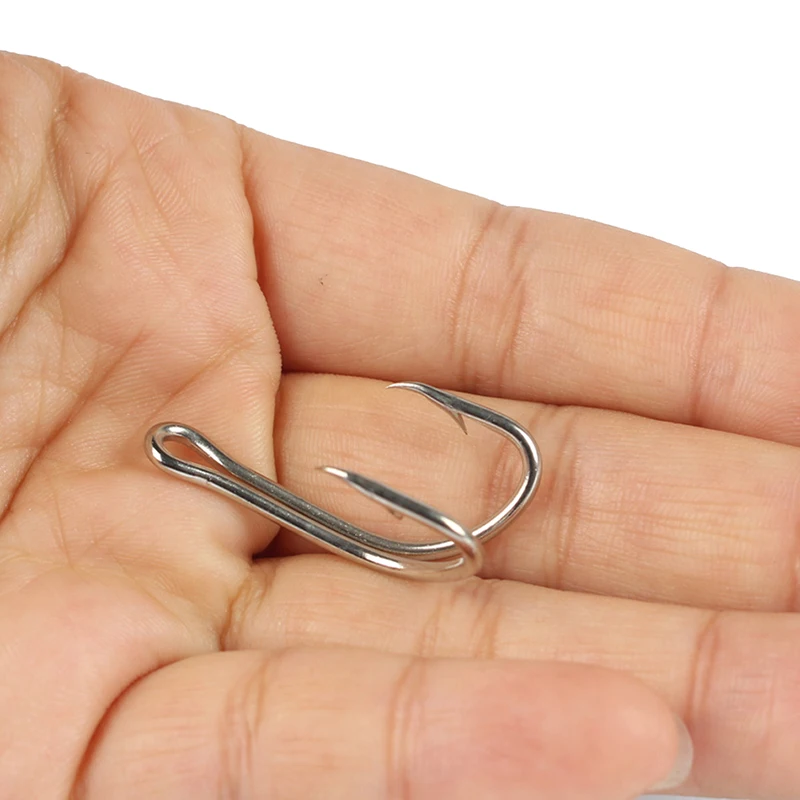 50 шт. или 20 шт. углеродистая сталь рыболовный двойной крючок 8# до 1# Baitholder Jig Head Crank колючий крючок для мягкого червя бас карпа рыболовный крючок