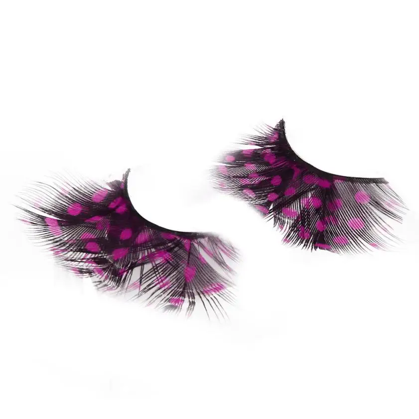 Women Fancy Soft Long Feather False Eyelashes 1 pair Eye Lashes Makeup Party Club stage 2JY25 | Красота и здоровье