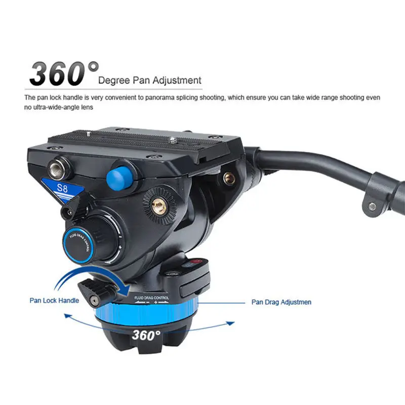 Головки видеокамеры Benro S8B алюминиевая гидравлическая головка для видеоштатива