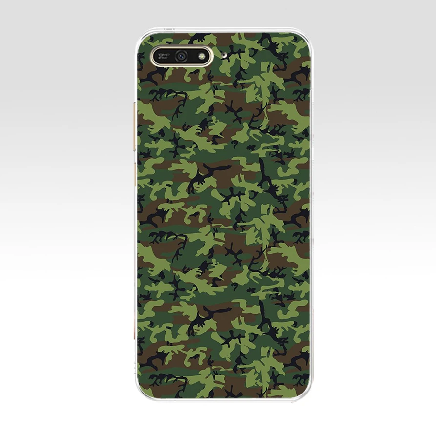 Мягкий Камуфляжный Зеленый силиконовый чехол 115AQ из ТПУ в стиле милитари для huawei
