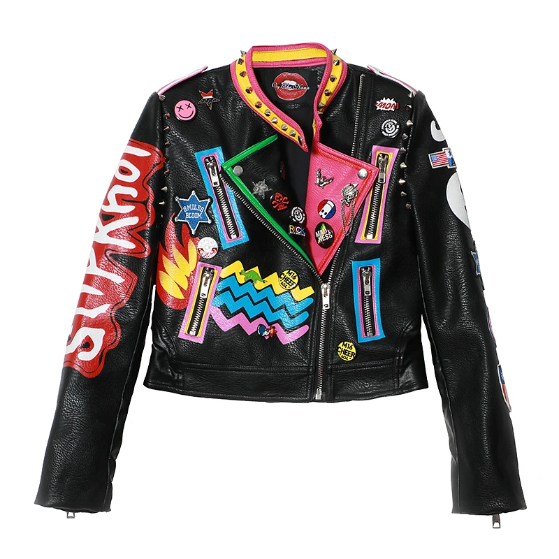 2019 Harajuku Новое поступление уличная Для женщин мотоцикл Куртки наряд Объёмный