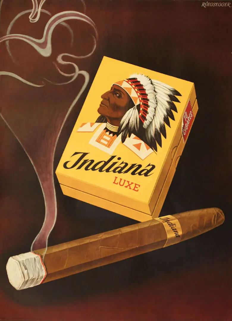Винтаж 1900s Табак сигары рекламы плакат Индиана опал крафт Плакаты Классическая