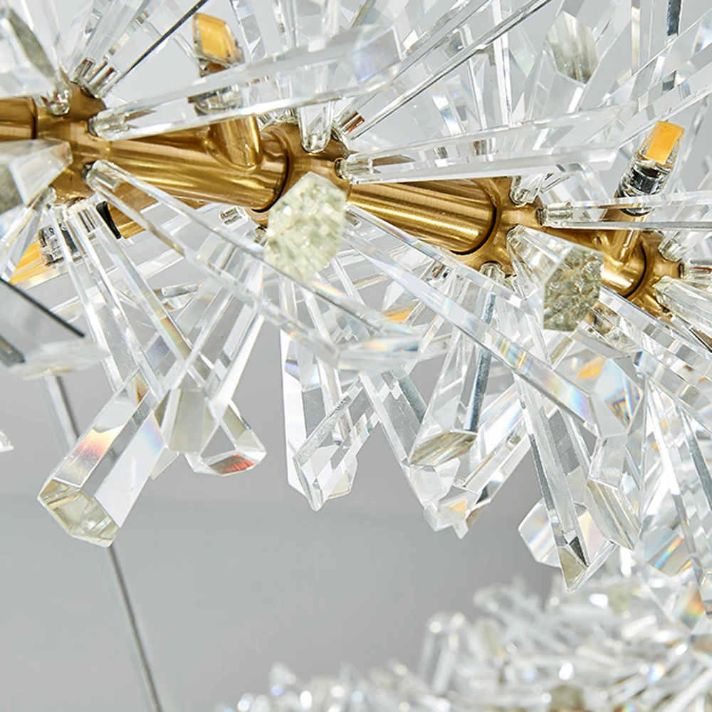 Современные длинные Обеденная с украшением в виде кристаллов лампа подвесной