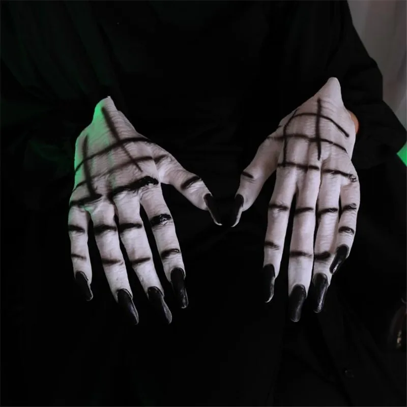 Хэллоуин реквизит «ужасы» перчатки Nun Sister Косплей Аксессуары Devil Handwear Женщины Череп когти призрака представление