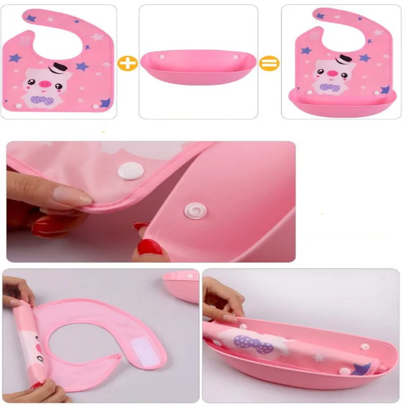 Нагрудники для новорожденных с мультяшным рисунком Силиконовый