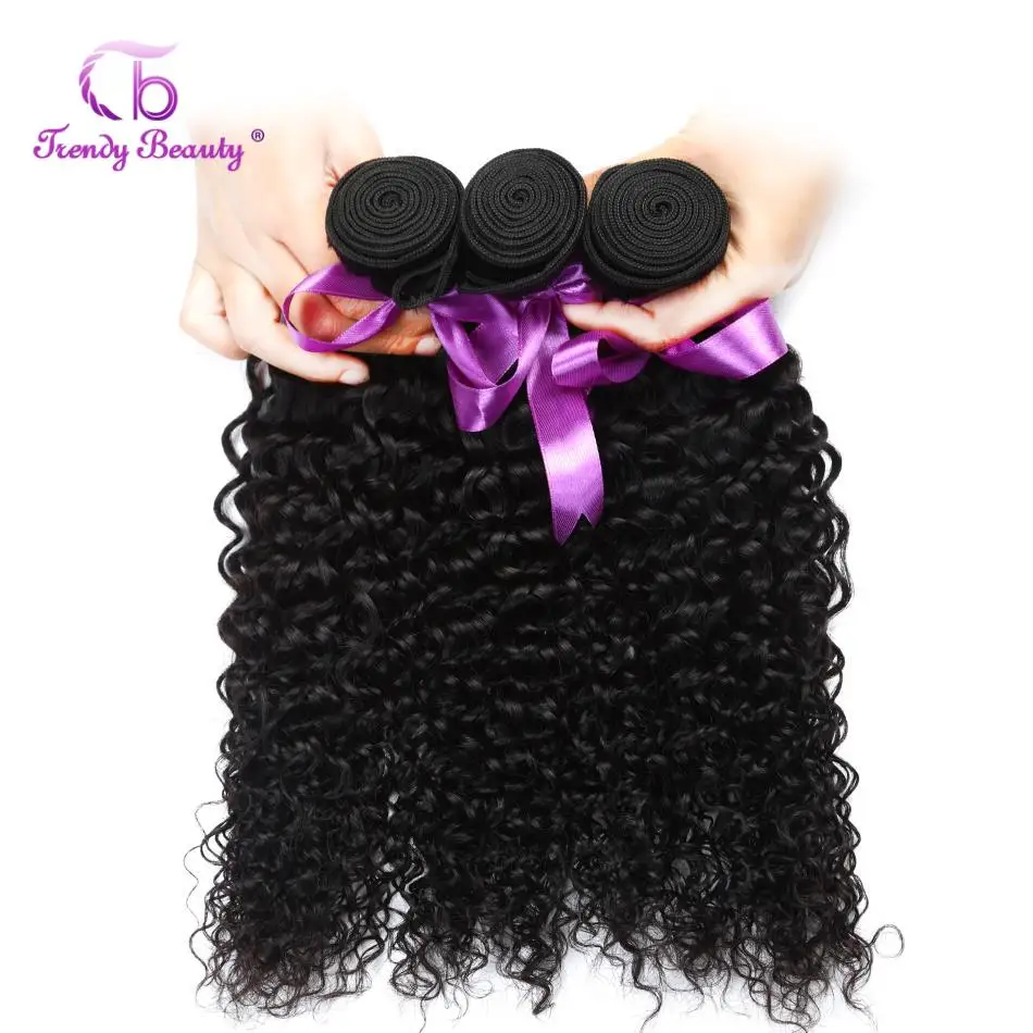 Бразильский любезно вьющиеся волосы 2 Связки с закрытием 4x4 cm-Реми 100%