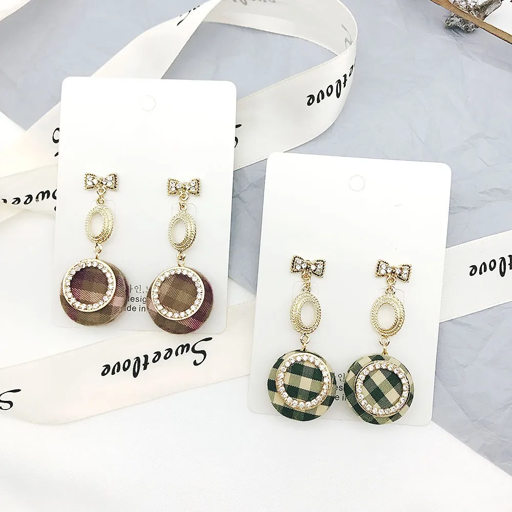 Женские винтажные серьги капельки круглые с бантом и кристаллами|earrings for|statement drop