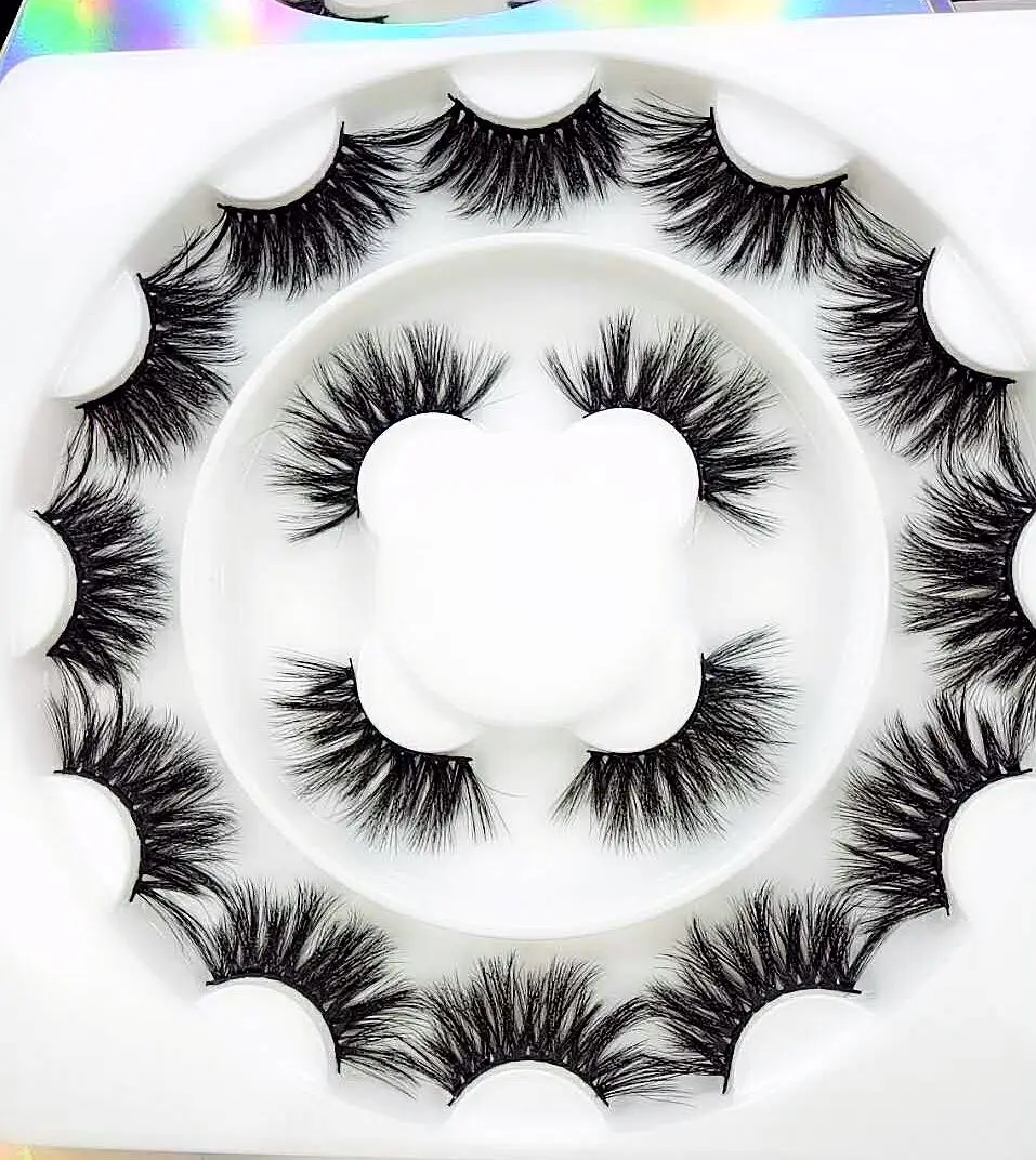 Лазерная блестящая упаковка Новинка 8 пар 25 мм 3D норковые накладные ресницы