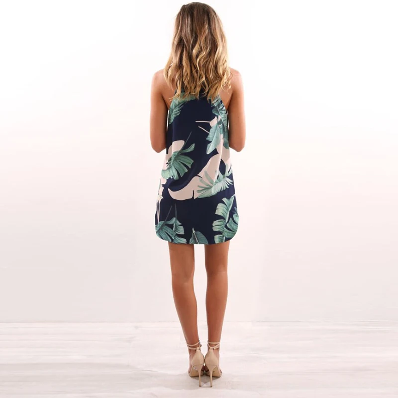 Модное летнее платье с принтом пальмовых листьев женское Повседневное на