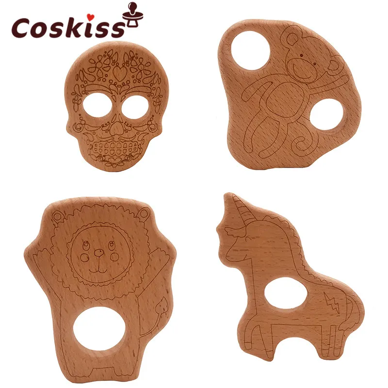 Mordedor de madera org&aacute;nico respetuoso con el medio ambiente para beb&eacute;, mordedor sensorial de dentici&oacute;n, accesorios de juguete, bricolaje, 10 Uds.-0