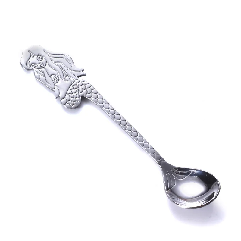 Милая кофейная ложка русалка нержавеющая сталь класса FDA маленькая подвеска