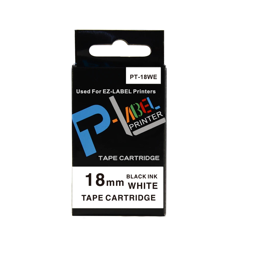 10 шт. недорогой ярлык лента для принтера 18 мм черная на белом Совместимость Casio EZ