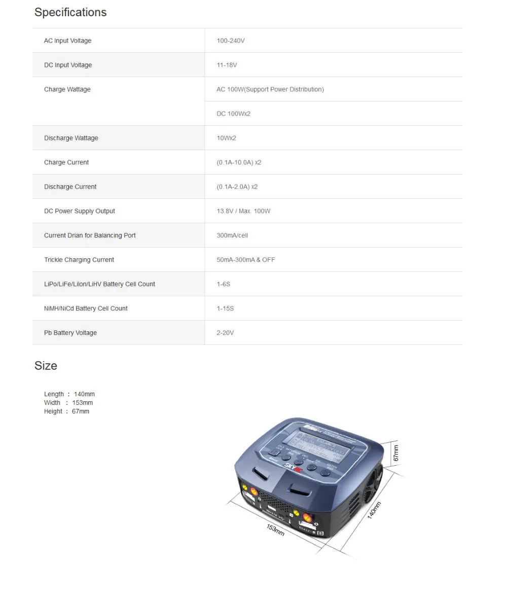 D100 V2 Двухканальное зарядное устройство AC/DC LiPo 1-6s 2x100 Вт с Bluetooth интеллектуальное зарядное устройство баланса для Lipo литий-ионный аккумулятор