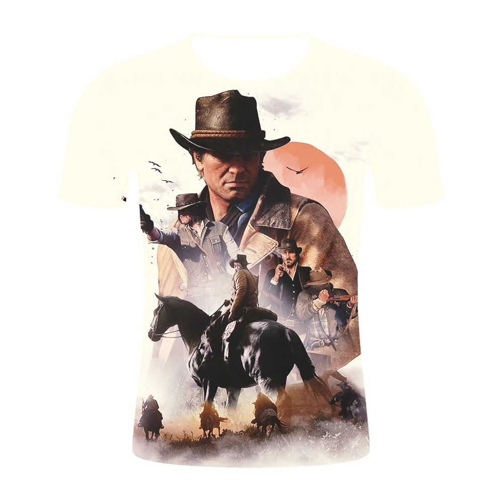 BTS 3D красные изображения из фильма Red Dead Redemption 2 футболки для мужчин новая
