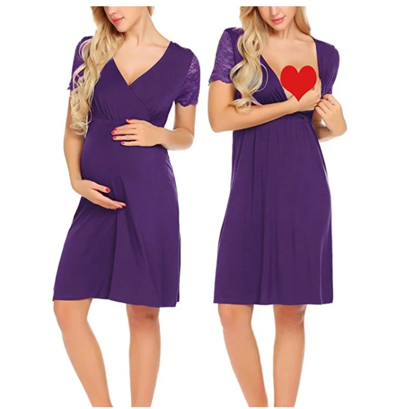 BONJEAN горячая Распродажа пижамы для беременных кормящих ночная рубашка грудного