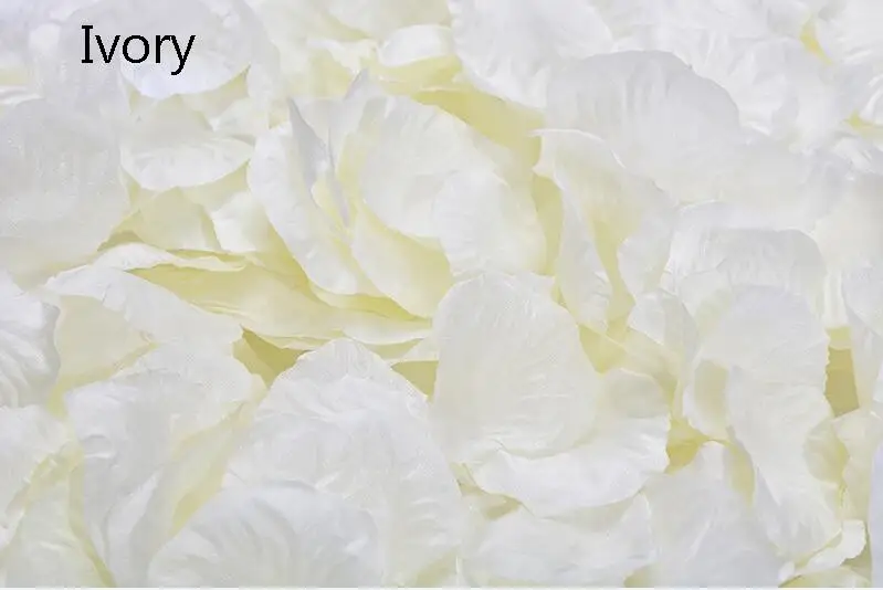 ivory 1000 шт Искусственные лепестки роз для девочек в цветочек бросить Шелковый лепесток искусственные лепестки для свадебные конфетти вечерние украшения событие JK111 - Цвет: ivory