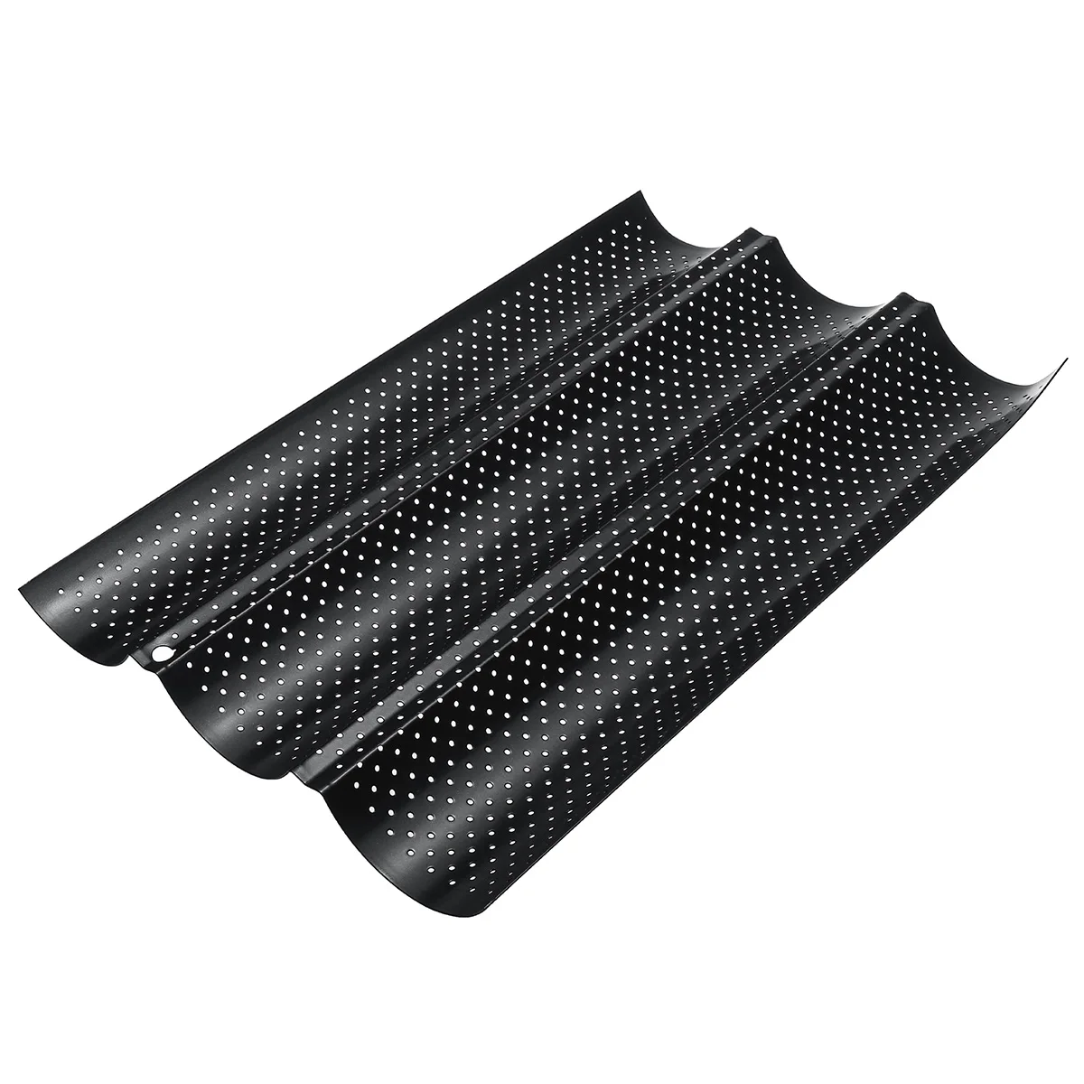Black 3 slot 2/3 канавки пищевой углерод из нержавеющей стали, волнообразный французский противень для выпечки хлеба пресс-форма хлебца антипригарная для багета выпечки сковорода - Цвет: Black 3 slot