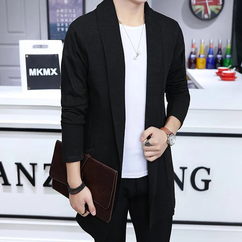 Mkass фирменный 2018 хит продаж мужской Однотонный свитер средней длины повседневный