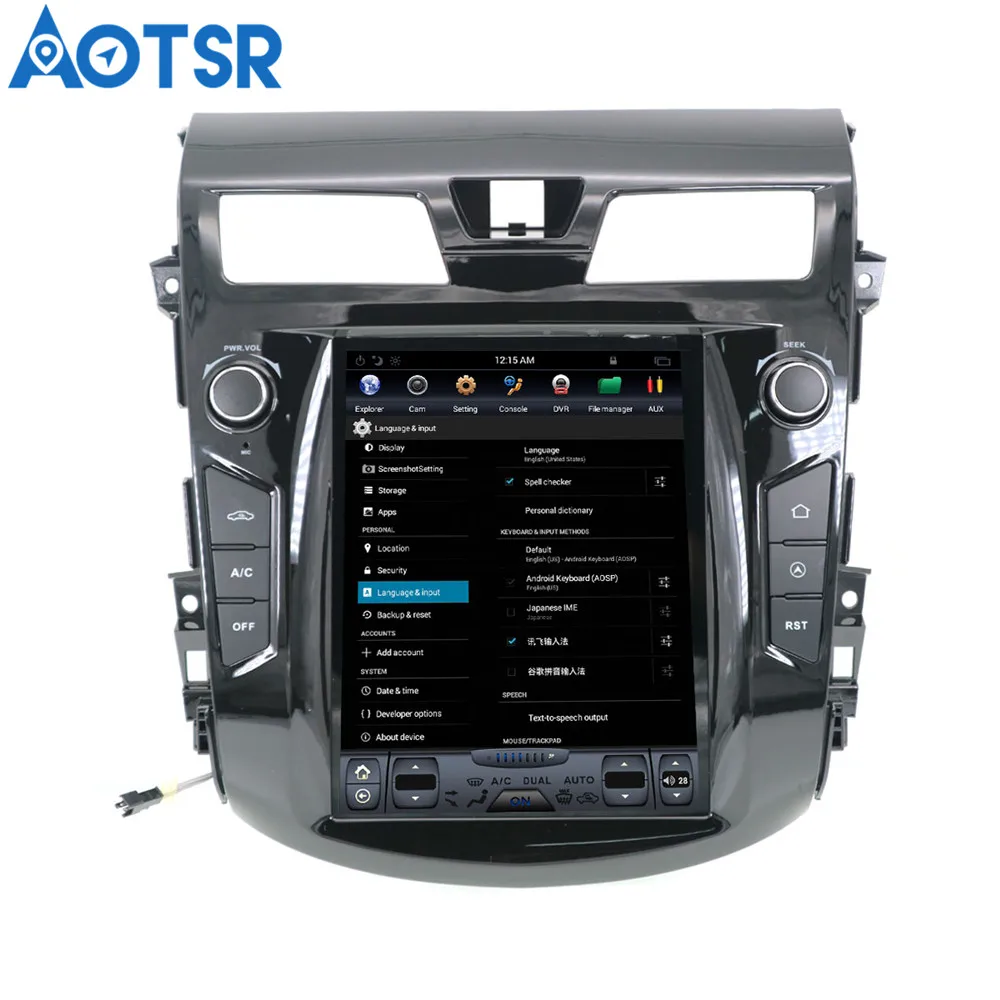 Aotsr Android 7,1 Tesla стиль автомобиля нет dvd-плеер gps навигация радио для NISSAN Teana Altima 2013- блок стерео Мультимедиа