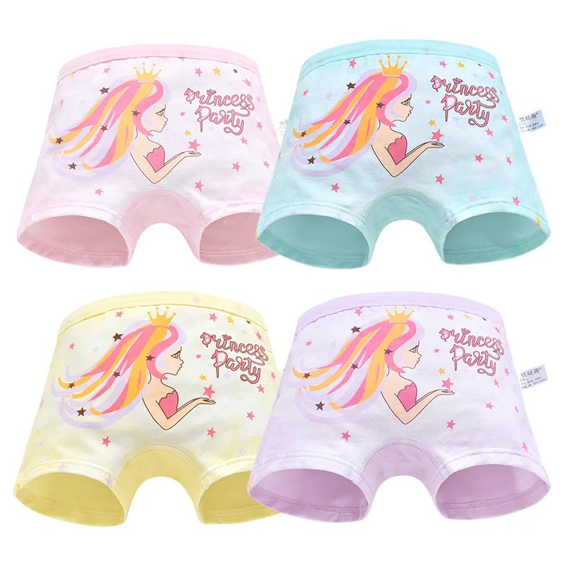 Хлопковое нижнее белье для девочек трусы боксеры из 2 предметов принцессы с