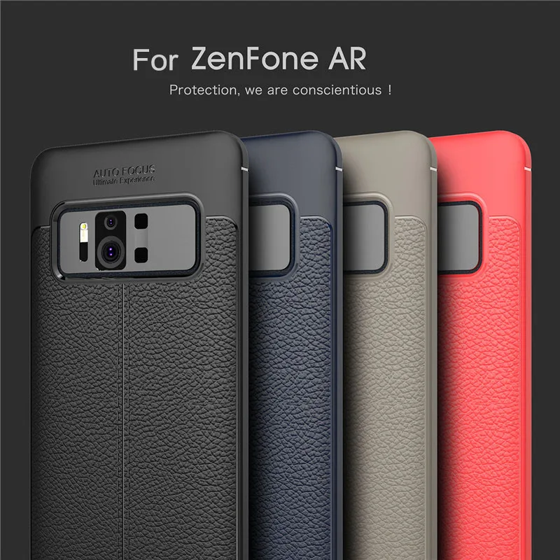 Beworlder For Asus Zenfone AR ZS571KL Case TPU Soft Silicone Phone Protective Anti Slip Lichee Pattern Cover |