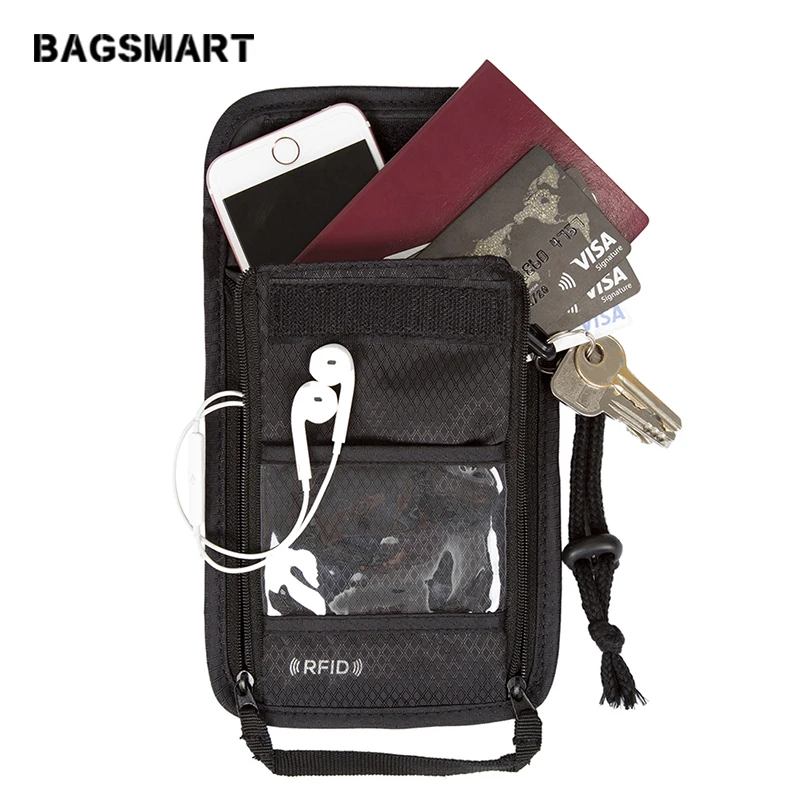 BAGSMART Обложка для паспорта с защитой от сканирования RFID крышка нейлон ID карты