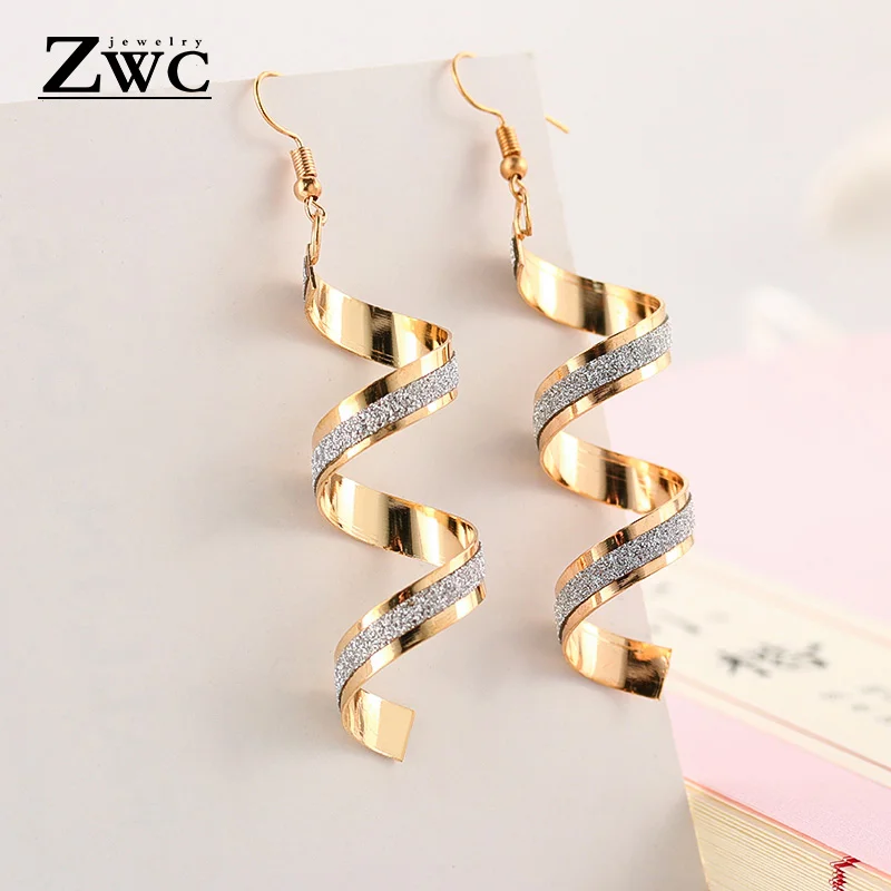 ZWC, модные новые женские акриловые Висячие серьги,, длинные висячие серьги, подарок для женщин, вечерние, свадебные ювелирные изделия, Brincos - Окраска металла: Gold 4