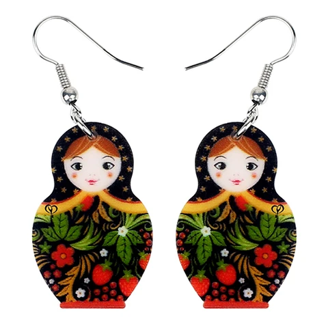 Серьги-подвески Bonsny акриловые