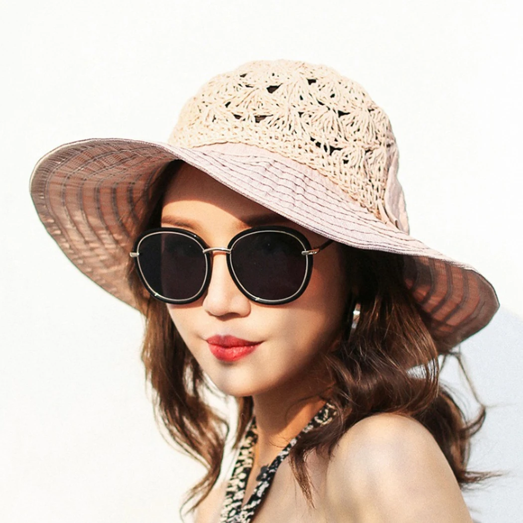 2018 летние Для женщин солнца Шапки бантом широкими полями пляж шляпа мода Outdooor