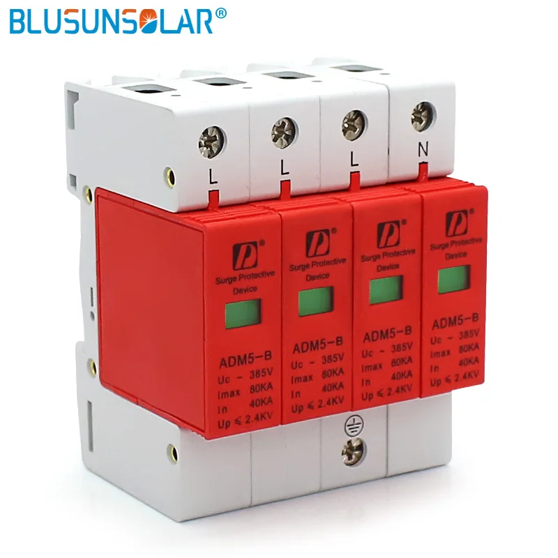 

2 pieces/lot hot selling Din Rail 35mm 4P(3P+N) 60KA 380V AC Household Low-voltage Surge Protective Device