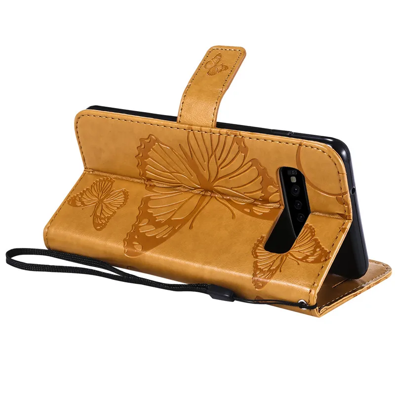 S10 Case for Coque Samsung Galaxy Plus Cover Fundas S8 S9 S10E Luxury 3D Butterfly Wallet Flip Leather | Мобильные телефоны и