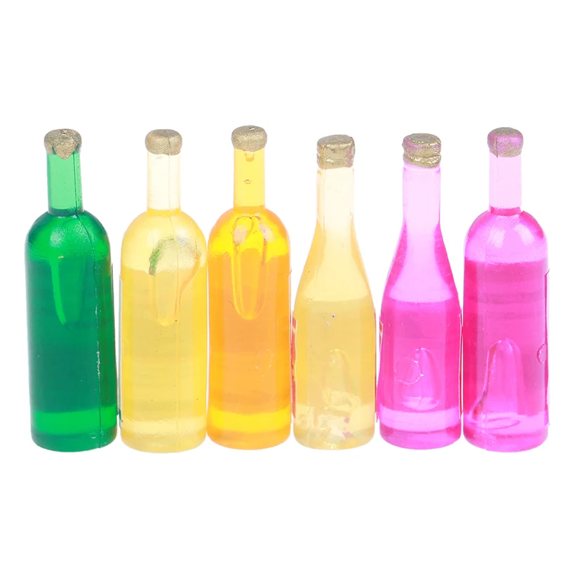 

Новое поступление Многоцветный Кухня Drink Wine сок игрушечные бутылки 1:12 кукольный домик миниатюрная мебель игрушки 6 шт./партия