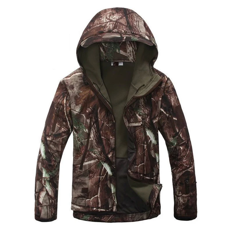 tree camouflage Уличная флисовая вентиляционная тактическая одежда ветрозащитная теплая штурмовая куртка - Цвет: tree camouflage
