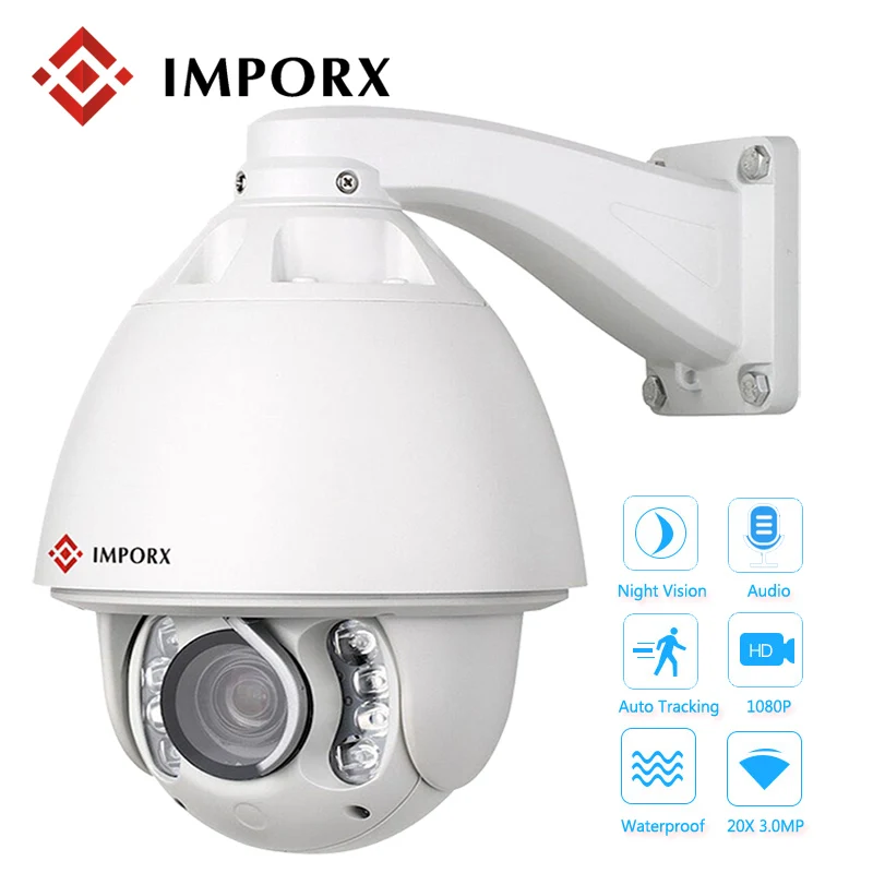 IMPORX 2MP PTZ IP камера 20X автоматическое отслеживание зум скорость сеть купольных камер Onvif 150 м ИК Беспроводная CCTV камера безопасности POE камера