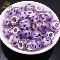 50pcs human foot rondelle murano spacer beads for jewelry making big hole european beads fit pandora charms bracelet necklace