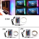 DC 5В USB 30 светодиодныйm 5050 RGB не водонепроницаемая гибкая светодиодная лента светильник ТВ задняя светильник ing + Пульт ДУ с 24 кнопками