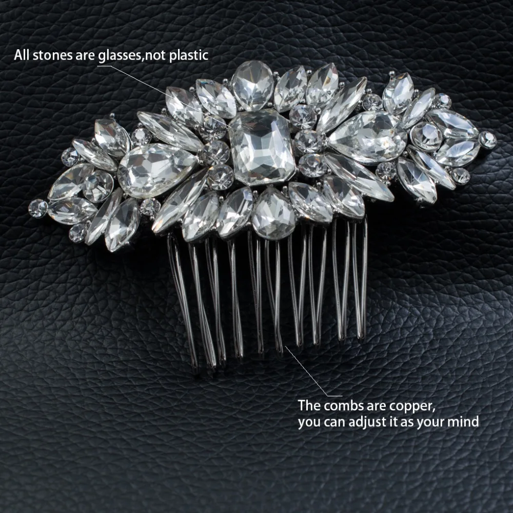 2017 Новый дизайн стразы кристаллы невесты свадебные гребни для волос боковая