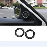 yimaautotrims fit for honda civic 2016 2020 chrome carbon fiber look pillar a front triangle stereo speaker ring cover trim