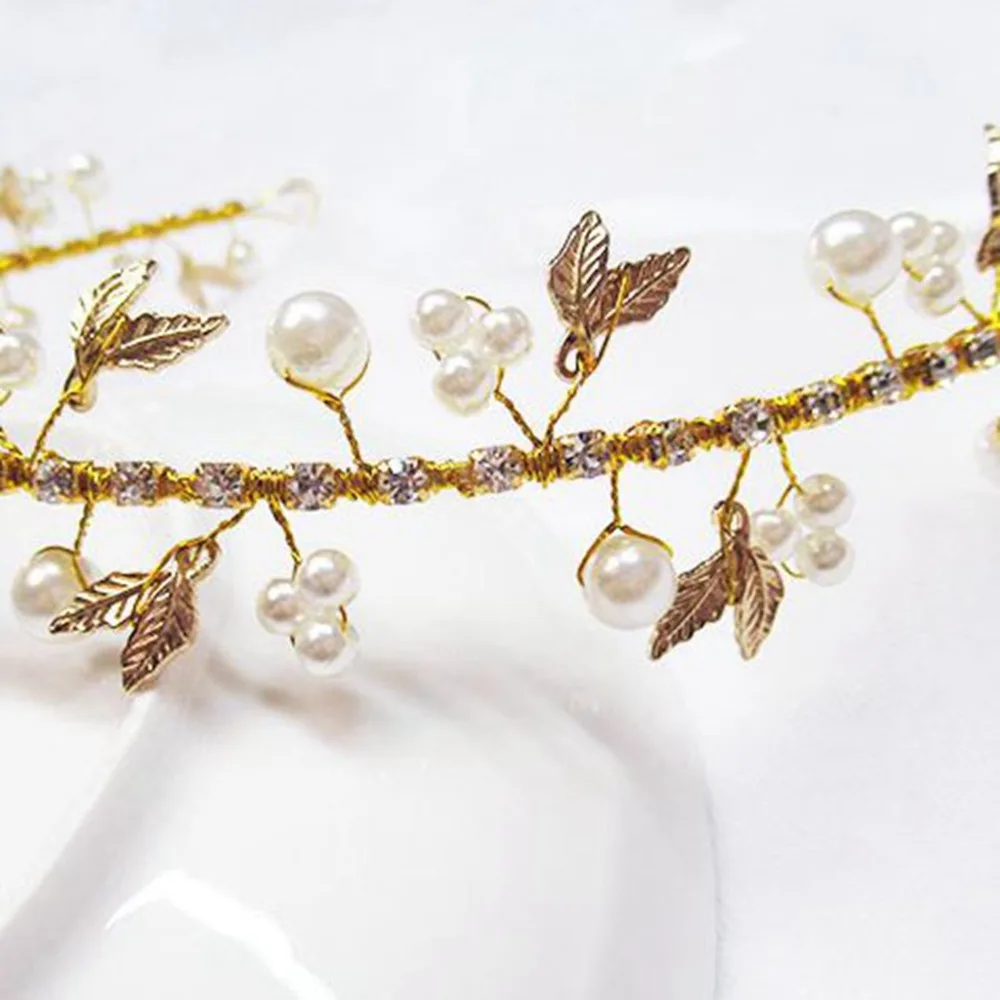 Свадебные аксессуары для волос из сплава с маленькими листьями и стразами 12 |