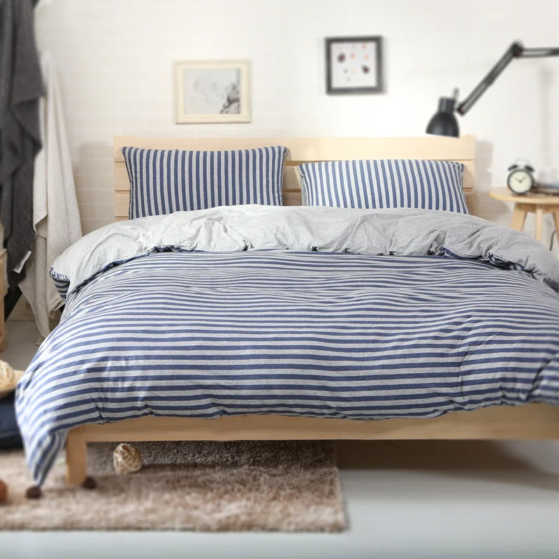 4 шт. трикотажные комплекты постельного белья из 100% хлопка|stripe quilt cover|quilt coverbedding set