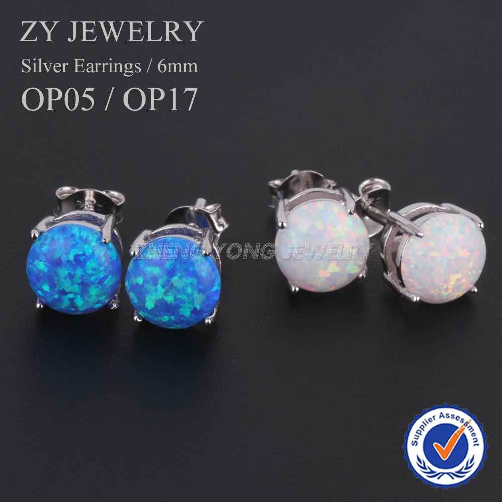Женские серьги гвоздики из серебра 925 пробы с опалом|opal stud earrings|fire opal earringsfashion earrings