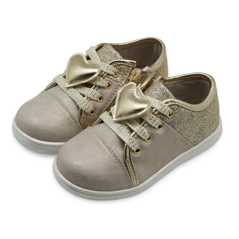 Apakowa Kids Girls Shoes Spring Autumn Sneaker Fashion Children PU Leather Sneakers for Toddler Casual Heart | Детская одежда и