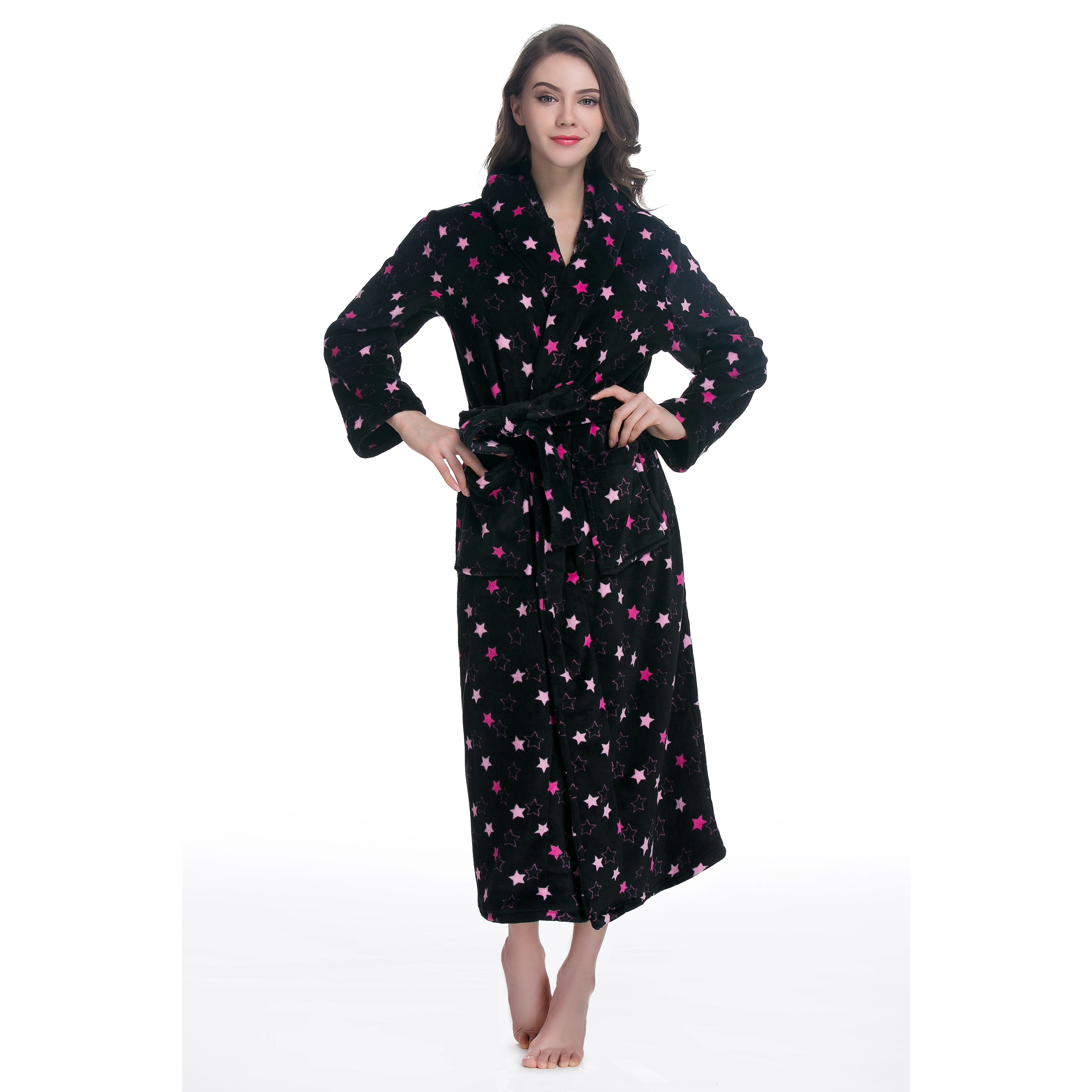 Lavenderi Women's woolen robe long bathrobe with cap | Женская одежда