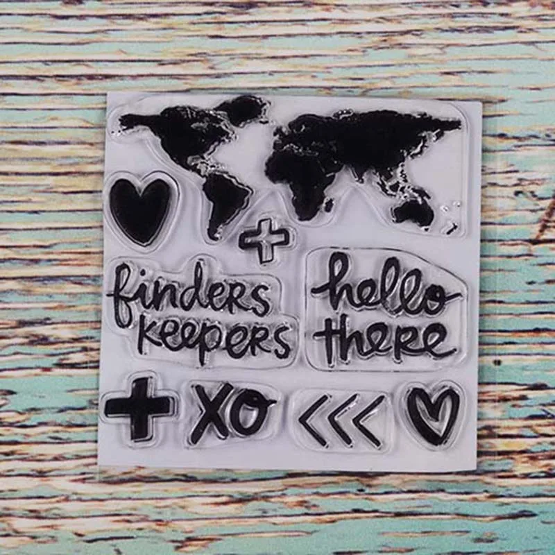 Прозрачный штамп с картой мира для скрапбукинга своими руками/изготовления