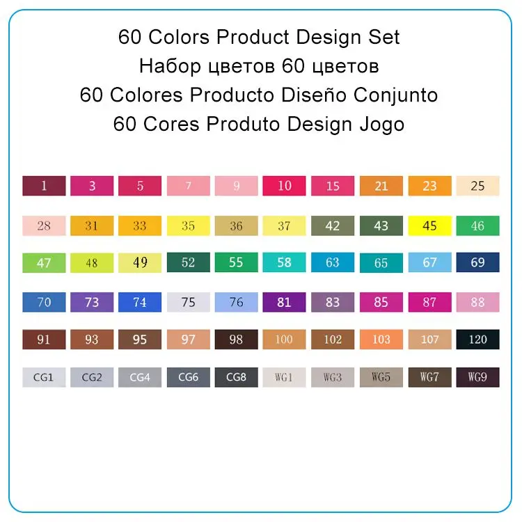 60 Colors Product TOUCHNEW 30/40/60/80 Цвета маркер для рисования на спиртовой основе Маркеры Набор ручек для рисования манга двойной головой художественный эскиз маркер ручки для дизайна - Цвет: 60 Colors Product