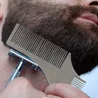 Моделирующая расческа, инструмент для придания формы бороде, двухсторонний шаблон для моделирования, инструмент для кардинга, расческа для бороды