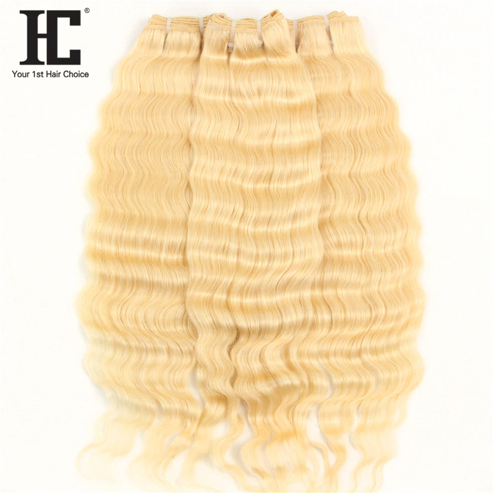 613 блонд пряди с фронтальной бразильской глубокой волной _ пупряди Реми волосами