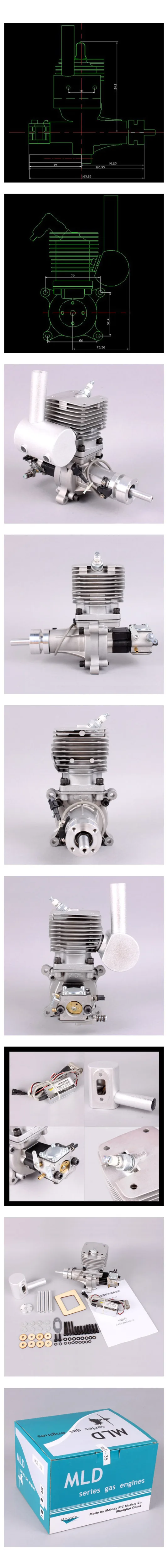 MLD35 35cc бензиновый двигатель/бензиновый двигатель для RC Самолет с газовым двигателем с карбюратором Walbro