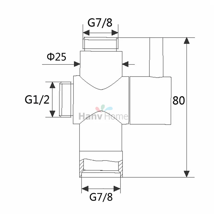 AODEYI стандарт США G 7/8 ''& G 1/2'' медный хромированный душ сепаратор воды переключающий клапан сердечник t-адаптер для биде опрыскиватель струи
